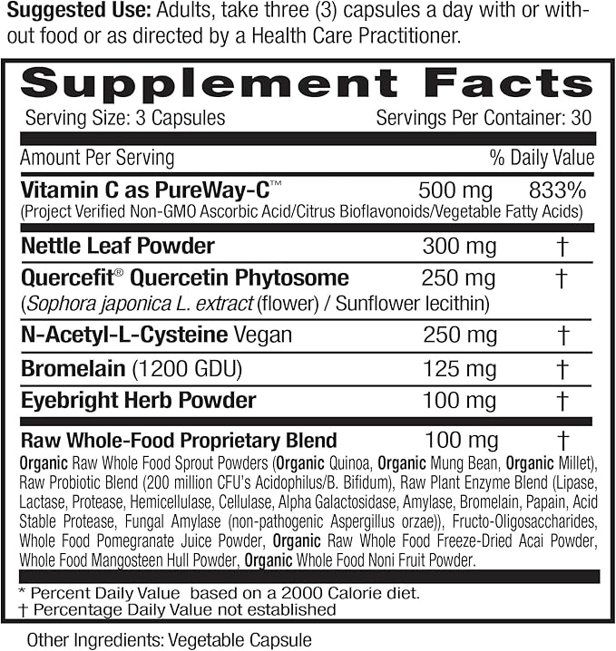 EMERALD LABS Allergy Health 90 Vegetable (30-Day Supply)