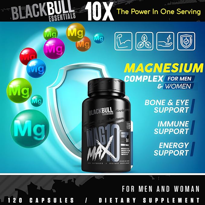 Blackbull Magmax 10 Complex Magnesium Glycinate, B6 Magnesium
