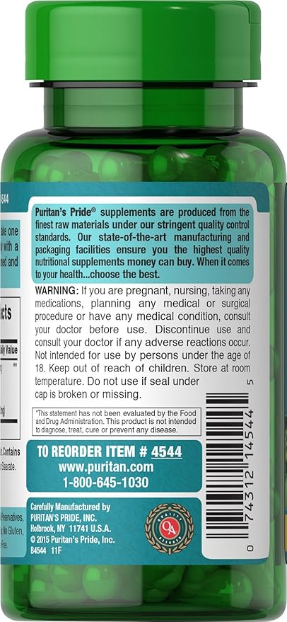 Puritan's Pride Ginkgo Biloba Standardized Extract 120 mg-100 mg-100 Capsules