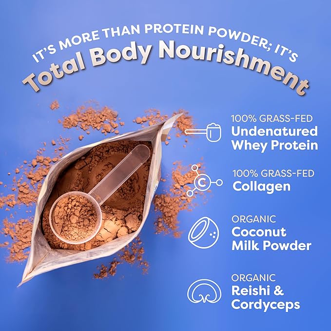 FlavCity Protein Powder Smoothie, Chocolate 100% Grass-Fed (25g of (40.42 oz)