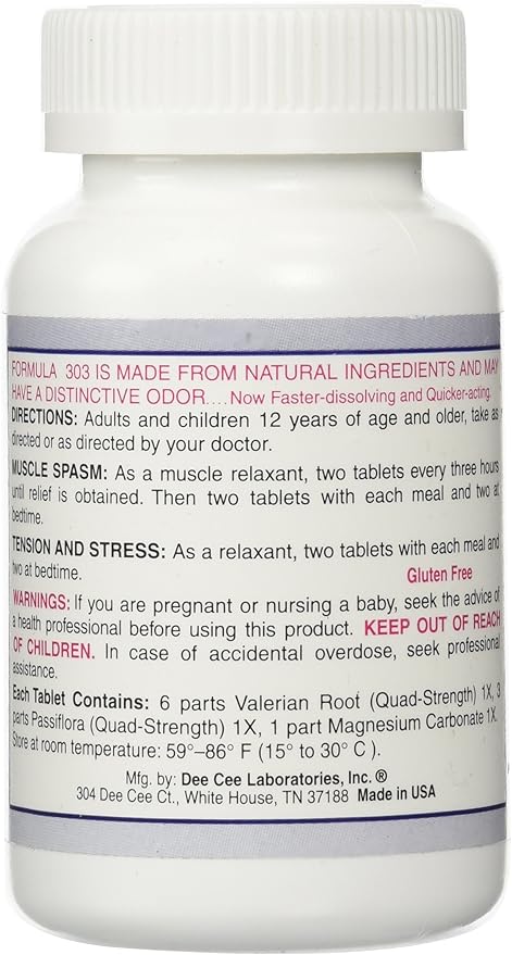 Dee Cee Labs Formula 303 Maximum 250 Tablets;