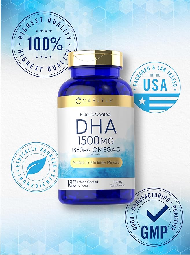 Carlyle DHA Supplement 1500mg 180 Softgels Omega-3 Supplement