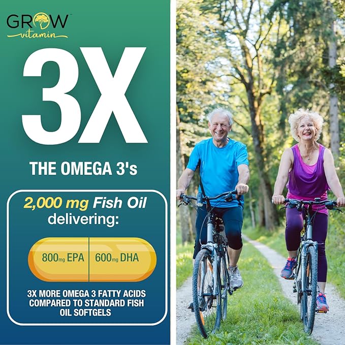 grow vitamin OmegaVita Fish Oil : 800 mg 600 mg 3 Supplement 2000 mg 30 Day