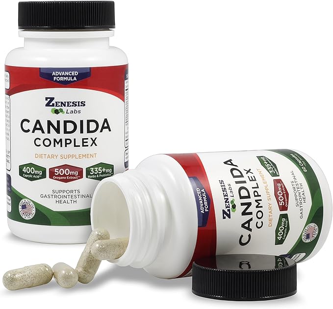 Candida Complex Cleanse Detox Caprylic Acid (60 Capsules, 30 Day