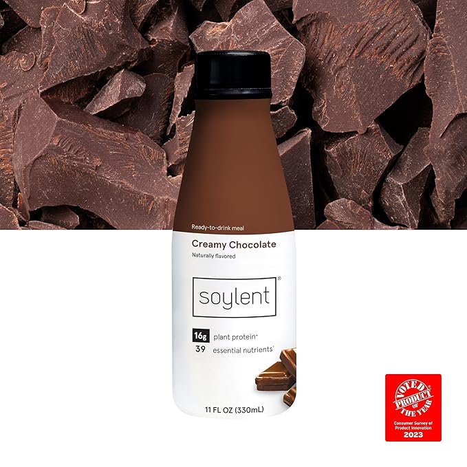 Soylent Chocolate Meal Replacement Shake, Contains 16g Complete 11oz, 12 12 Pack