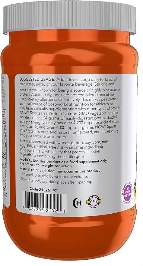 NOW Sports Nutrition, Pea Protein 24 12-Ounce