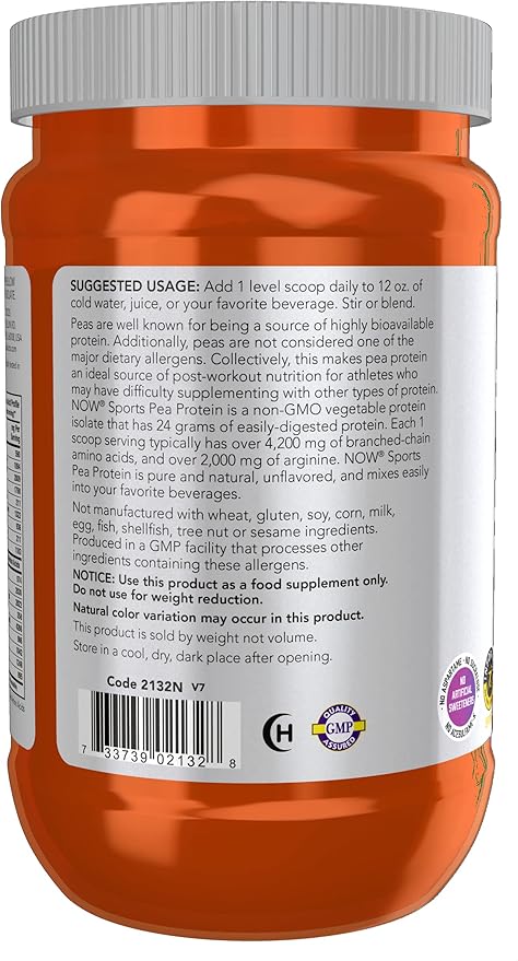 NOW Sports Nutrition, Pea Protein 24 12-Ounce (Pack 2)