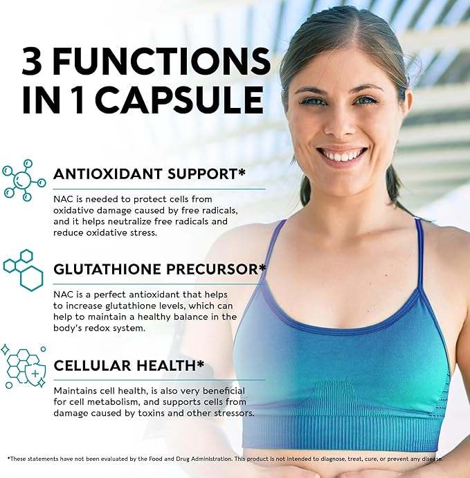 NAC Supplement | Selenium | B6 B12 - 600 mg 1200 mg 2 Month