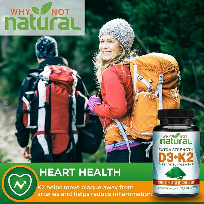 Vitamin D3 K2 (MK-7) with Organic 10000 IU