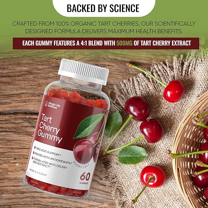 Tart Cherry Extract Gummies 60 Count, 2,000MG