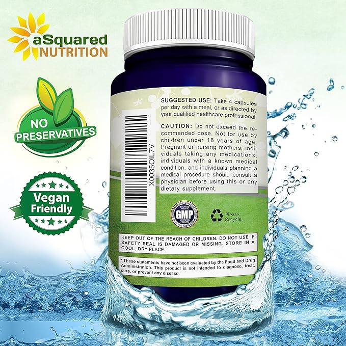 aSquared Nutrition Myo-Inositol & D-Chiro Inositol Supplement 180 Capsules D3 and 40 to 1 Ratio B8 Complex