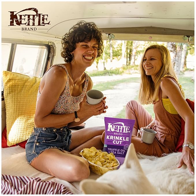 Kettle Brand Potato Chips, Krinkle Cut Truffle and Sea Salt, 7.5 Oz