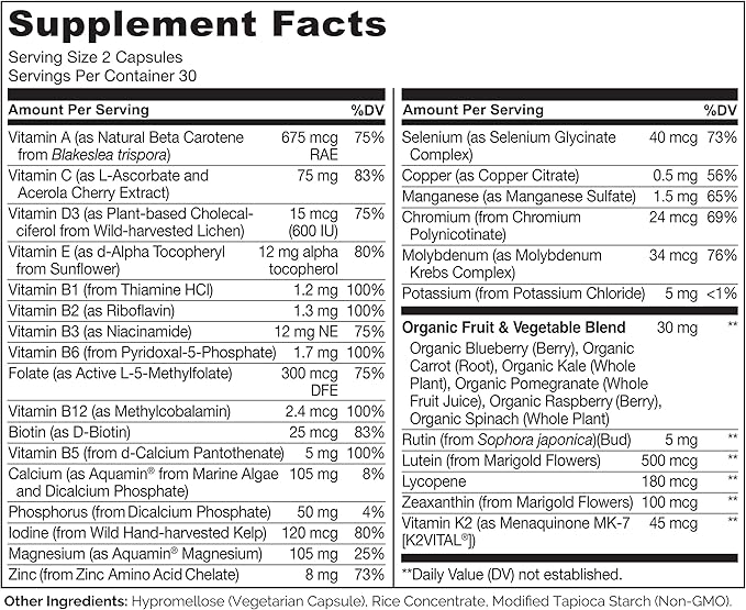 NATURELO Whole Food Multivitamin for Teenage Boys 60 Count 2)