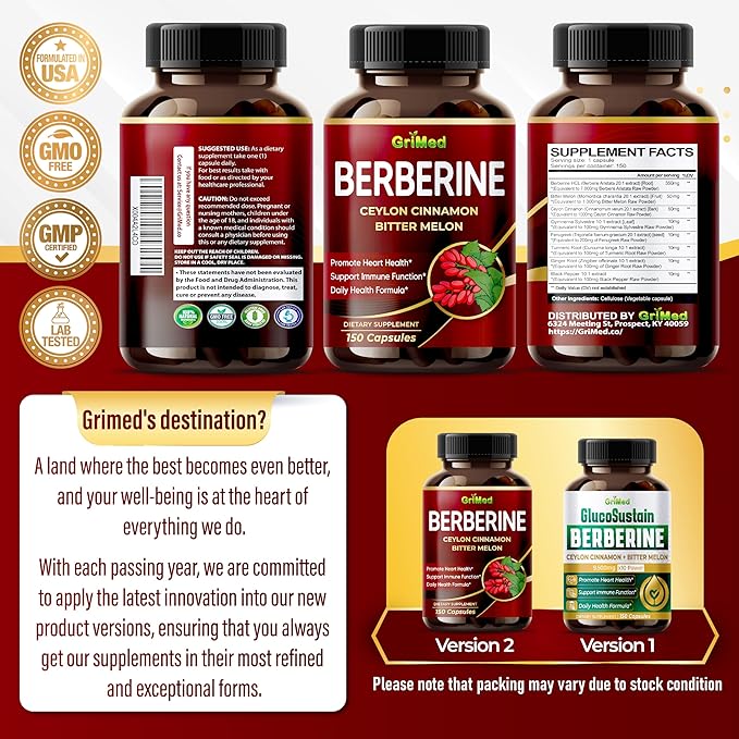 Berberine Supplement 9,500mg with Ceylon Cinnamon