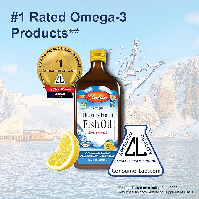 Carlson - The Very Finest Fish 1600 mg Omega-3s, Liquid 16.9 Fl