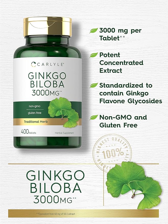 Carlyle Ginkgo Biloba 3000mg 400 Tablets