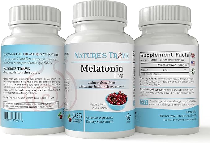 Melatonin 1mg by Nature's Trove 365 EZ-Chew