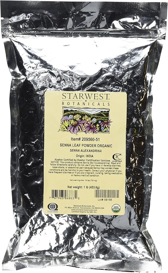 Starwest Botanicals Organic Senna Leaf Powder, 1 Pound