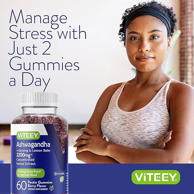 Ashwagandha Supplements Gummies + Ginseng &