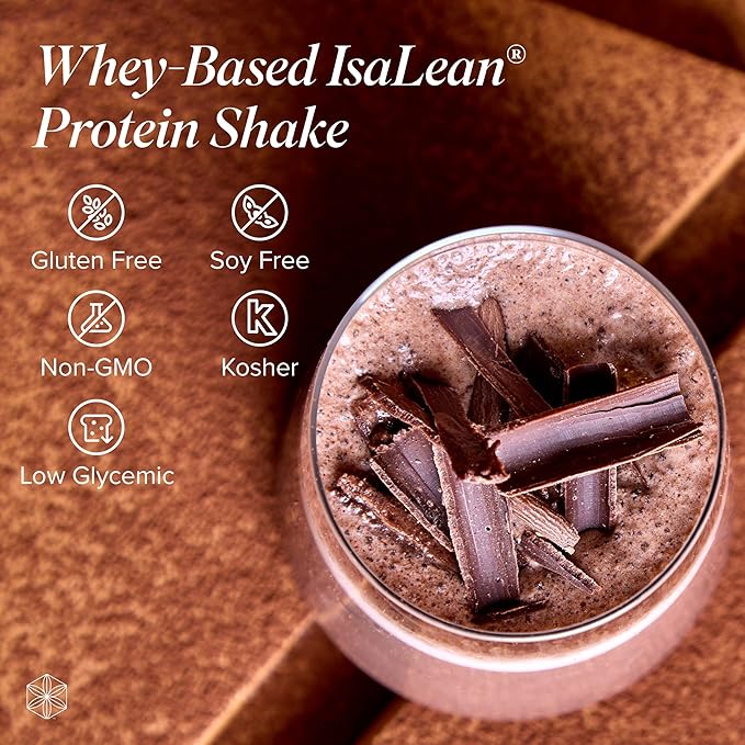 IsaLean Protein Shake - Complete Superfood Meal Replacement Shake for Maintaining Healthy Weight and Lean Muscle Growth with 24 Vitamins and Minerals - 28.1 oz - 14 Meal Canister (Creamy Dutch Chocolate) - Canister