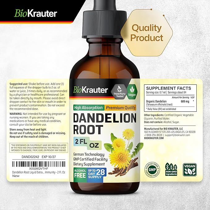 Dandelion Root Tincture 2 Fl.Oz.