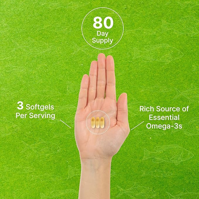 DEAL SUPPLEMENT Omega 3 Fish Oil 3,000mg Per 240 Softgels 1,200mg + 900mg –