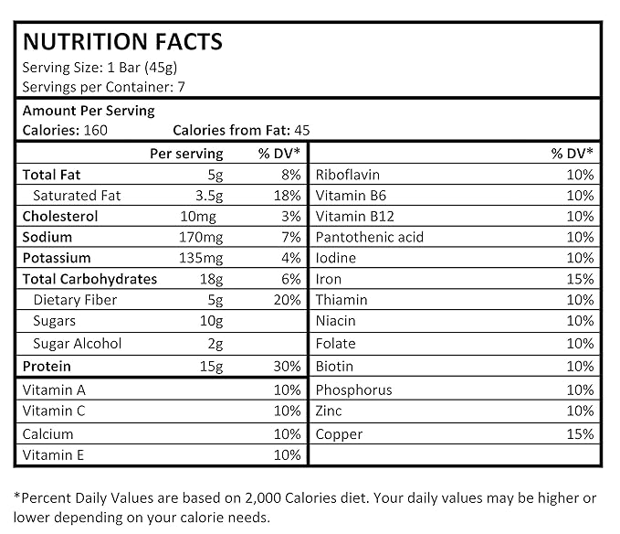 GO4IT Health Meal Replacement Bar, HIGH 7/Box -
