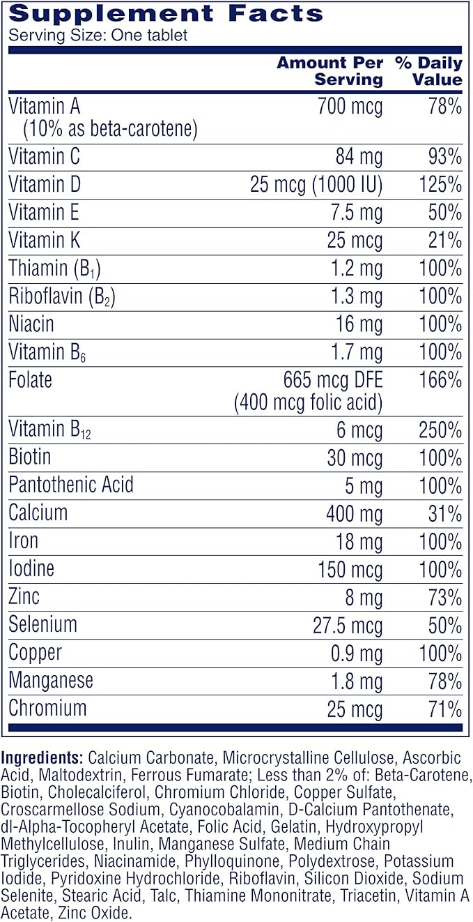 One A Day Women’s Multivitamin, Supplement B12, Biotin, 100 count