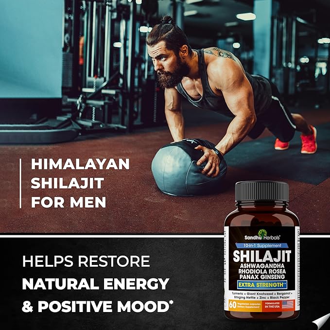 Pure Himalayan Shilajit Capsules for Men 60 Count
