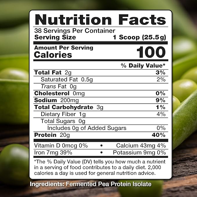 100% Plant Based Fermented Pea Protein 2.14lbs -
