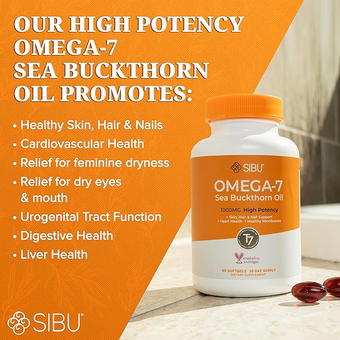 sibu Omega-7 Softgels, Premium Organic Himalayan (180ct, 90 90 Day