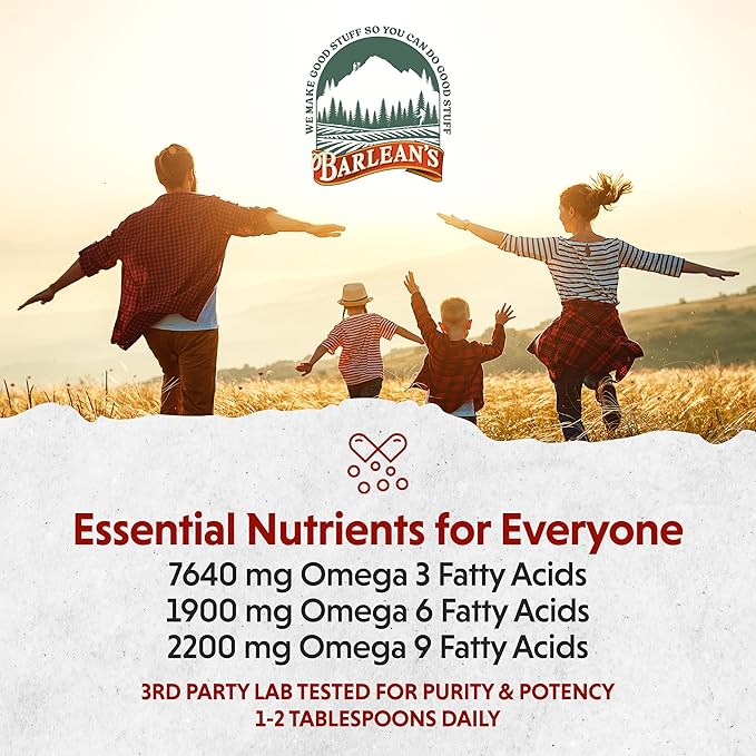 Barlean's Organic Flaxseed Oil Liquid from 7,640mg ALA 3 Fatty 16 oz