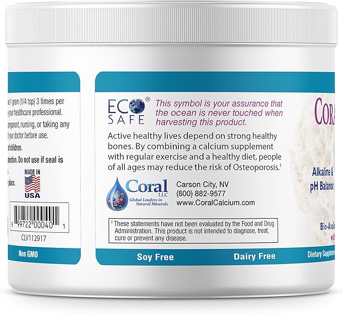 Ecopure Coral Calcium Powder with Trace Minerals - 16 Ounces