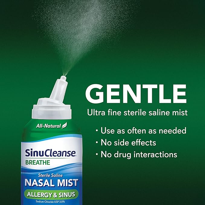 SinuCleanse Allergy & Sinus Sterile Saline 4.6 Oz (2 Pack),