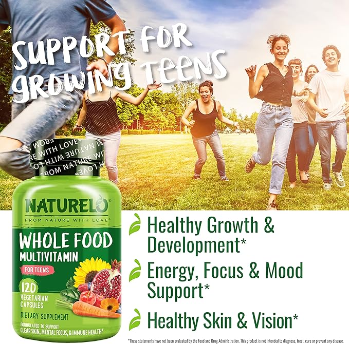 NATURELO Whole Food Multivitamin for Teens 120 Capsules