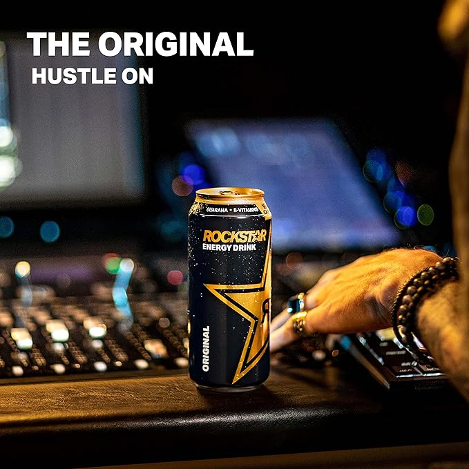 Rockstar Energy Drink, Original, 12oz Sleek Cans (Pack of 8)