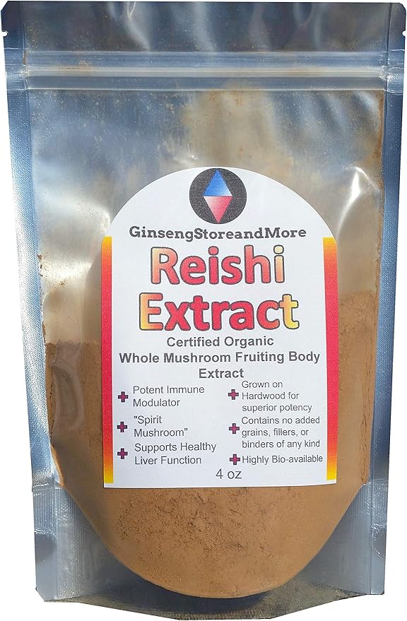 4oz Organic Red Reishi Mushroom Extracted >30% Beta-Glucans