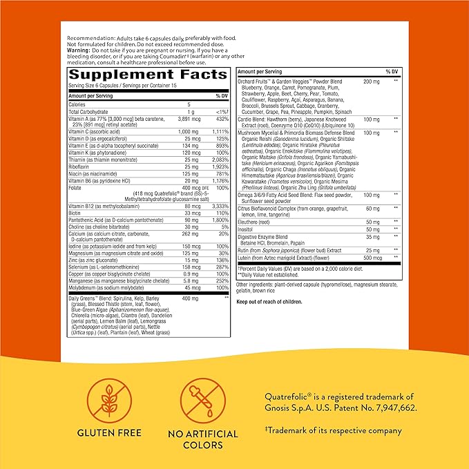 Nature's Way Alive! Max6 Potency Multivitamin, B12 & 90 Capsules