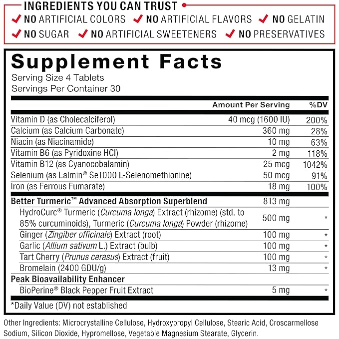 FORCE FACTOR Better Turmeric 3-Pack Joint 360 Tablets,