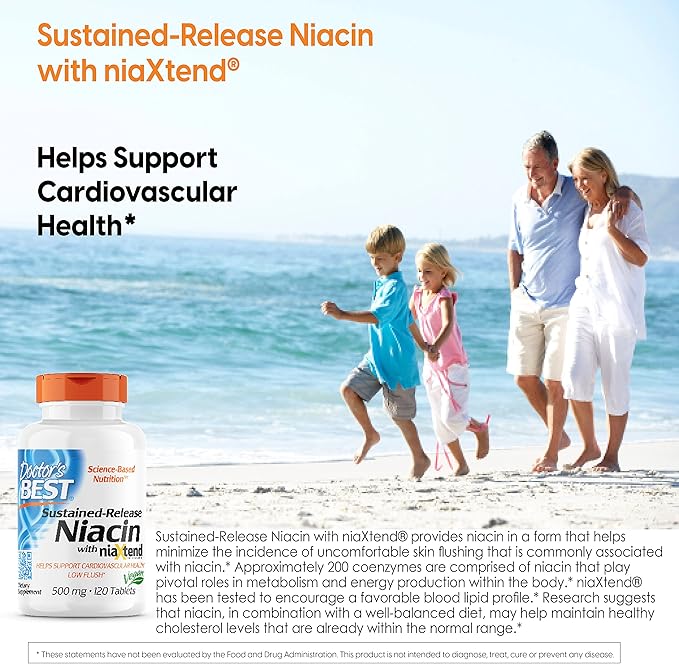 Doctor's Best TimeRelease Niacin with Niaxtend 500 mg 120 Count