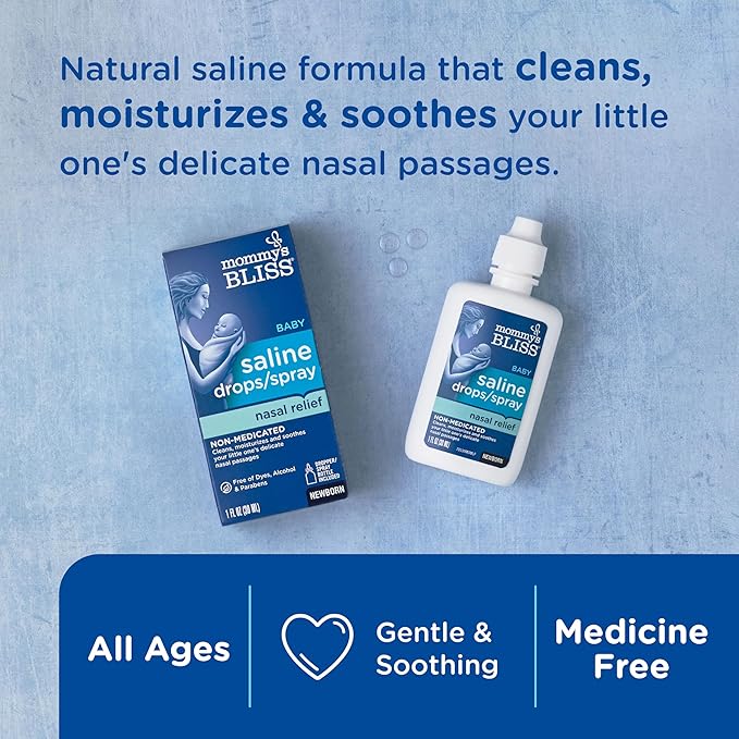 Mommy's Bliss Saline Drops/Spray, Nasal Relief 1 Fl