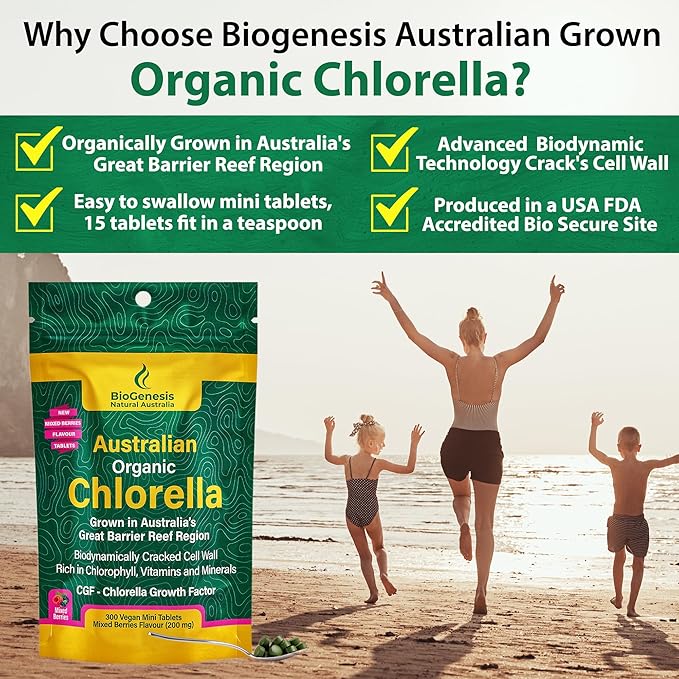 Organic Chlorella Mini Tablets, Australian (300, Mixed