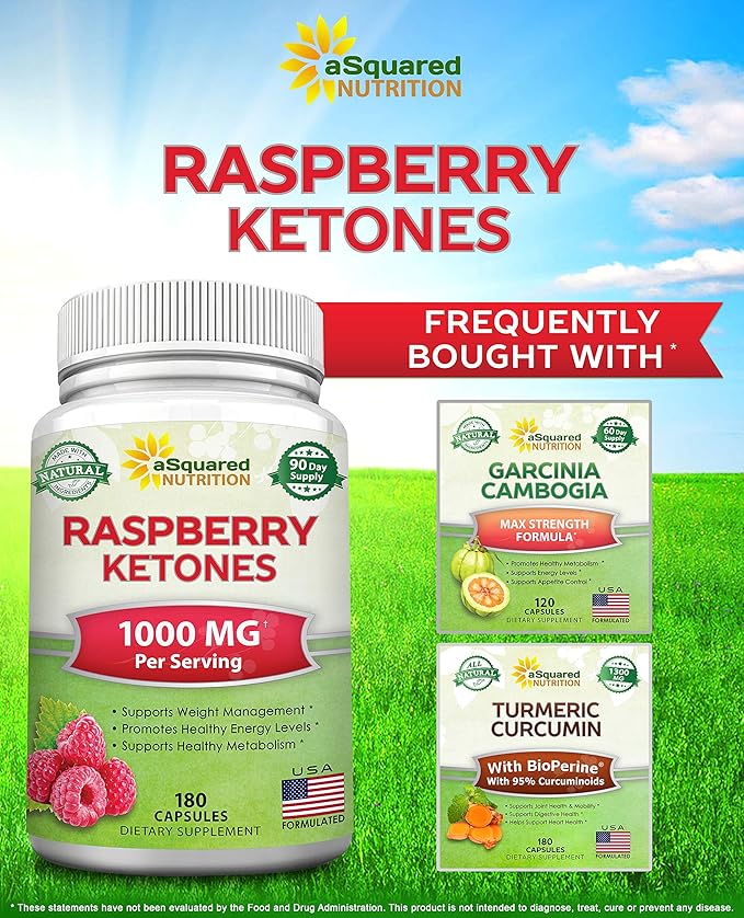 aSquared Nutrition Natural Raspberry Ketones 1000mg-180