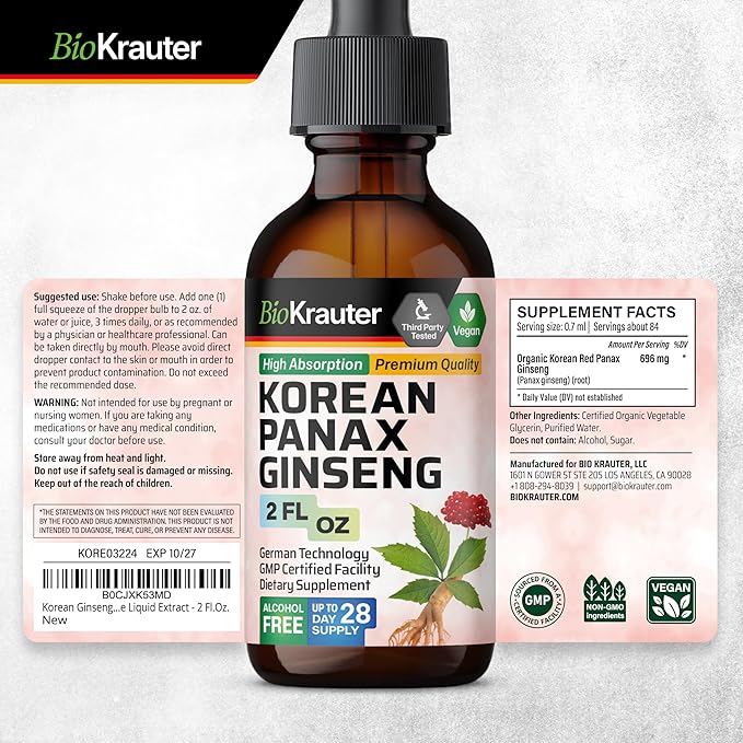 Panax Ginseng Liquid Drops 2 Fl.Oz.