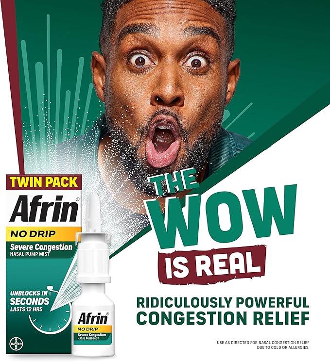 Afrin No Drip Severe Congestion Maximum 12 Hour 2 x 0.5 Fl 1