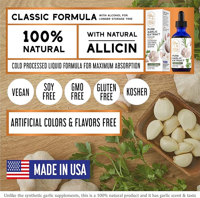 Pure Garlic Extract with Allicin Classic 1 fl