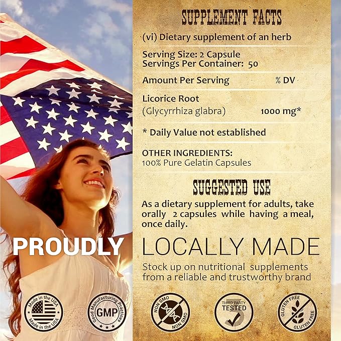 Licorice Root Extract 100 Capsules