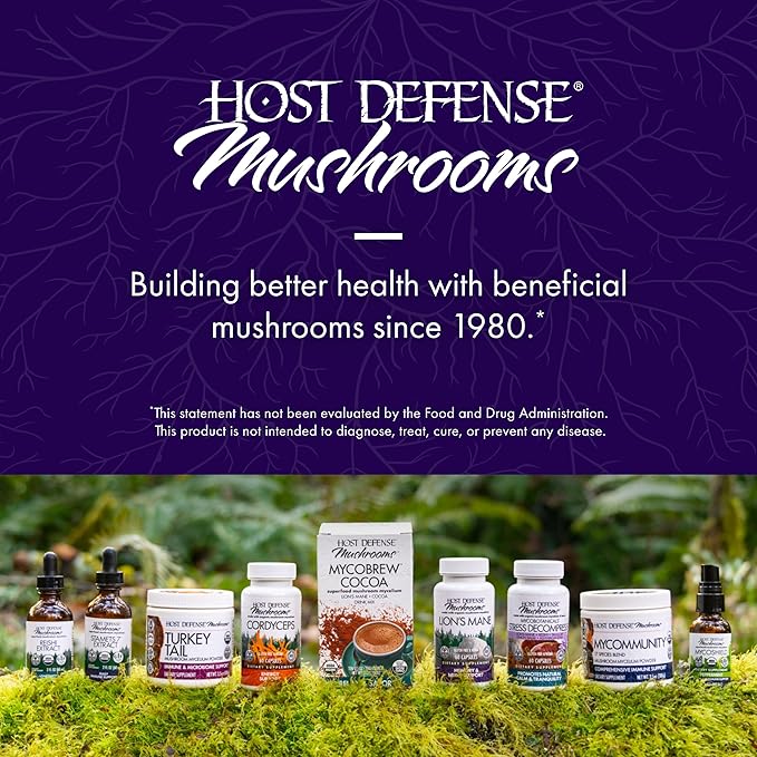 Host Defense Lion's Mane Extract - Brain Health Support Supplement - Mushroom Supplement to Support Focus & Memory Function - Immune & Nervous System Support Supplement - 2 fl oz (60 Servings)*