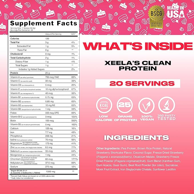 XEELA Plant Based Vegan Protein Powder 25g High