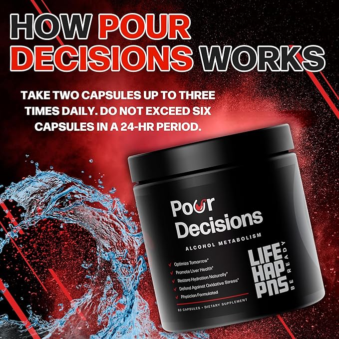 Life Happns Pour Decisions Liver Health B6, Electrolytes 60 Capsules